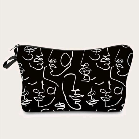 Abstract Face Pattern Pouch - Picture 1 of 3